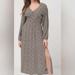 GAP Smocked V- Neck Maxi Dress